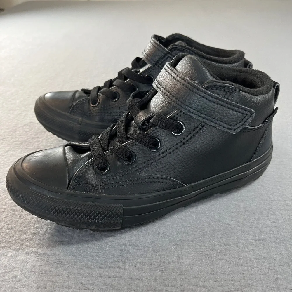 Converse Chuck Taylor All Star Axel Mid Youth Black Leather Sneakers A04818C 2